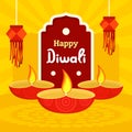 India divali festival concept background, flat style Royalty Free Stock Photo