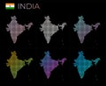 India dotted map set.