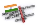 India economic collapse word block on white Royalty Free Stock Photo