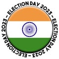 India Election Day 2023 Circular Flag Concept - 3D Illustration