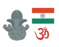 India elephant travel vector icons.