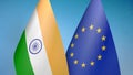 India and European Union two flags