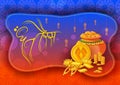 India festival greeting background with text in Hindi meaning Happy Dhanteras