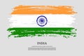 India flag with brush stroke effect and information text poster, vector