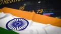 The India flag on Business chart background 3d rendering Royalty Free Stock Photo