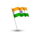 India flag with fabric structure on white background