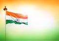 INDIA FLAG FLYING HIGH WITH PRIDE, flag fluttering  india independence day and republic day of india Royalty Free Stock Photo