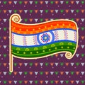 India flag in Indian art style Royalty Free Stock Photo