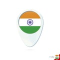 India flag location map pin icon on white background Royalty Free Stock Photo