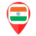 India flag pin marker pointer map Royalty Free Stock Photo