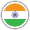 India flag round shape Vectors Royalty Free Stock Photo