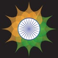 India flag stylized flower orange saffron white green blue chakra