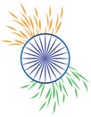 India flag stylized leaves orange saffron white green blue chakra