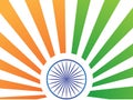 India flag stylized orange saffron green rays blue chakra