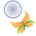 India flag stylized orange saffron white green blue chakra