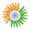 India flag stylized orange saffron white green blue chakra