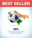 India football or soccer ball. Football national team. Vector illustration