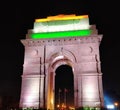 View of India Gate at night time. Delhi India