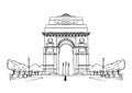 India Gate Delhi Sketch Vector Royalty Free Stock Photo