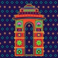 India Gate in Indian art style