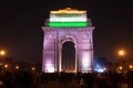 India Gate lit up at night, New Delhi Royalty Free Stock Photo