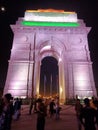 India Gate at Night Royalty Free Stock Photo