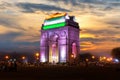 The India Gate, night illuminated view, New Delhi Royalty Free Stock Photo