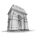 India Gate Vector Sketch Illustration War Memorial, New Delhi, I