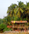India Goa beach beach restaurant, Kerim beach Royalty Free Stock Photo