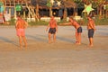 India, GOA, January 24, 2018. Street game petanque. Men play in Petang on the beach in India. Men with bare chest