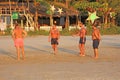 India, GOA, January 24, 2018. Street game petanque. Men play in Petang on the beach in India. Men with bare chest