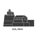 India, Goa travel landmark vector illustration