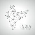 India vector dot grey outline triangle perspective modern map Royalty Free Stock Photo