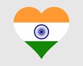 India Heart Flag. Indian Love Shape Country Nation National Flag Republic of India Banner Icon Sign Symbol EPS Vector Illustration Royalty Free Stock Photo