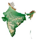 India relief map