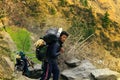 Modern indian Highlander on a mountain trail