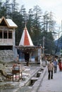 1977. India. A Hindu and Buddhist shrine in Manali.