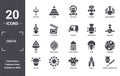 india icon set. include creative elements as shaivism, indian goddess, yakshagana, uttar pradesh, bihu, laddu filled icons can be Royalty Free Stock Photo