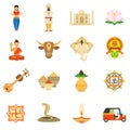 India Icons Flat Set