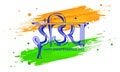 India Independence day 15 august celebration. Creative floral hindi calligraphy with india flag tricolor. Translation in english