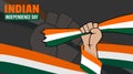 India Independence Day background design with gripping hands the indian flag