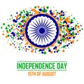 India Independence Day background in traditional colors - saffron, green, navy blue