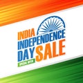 India Independence Day Holiday Sale banner. Special offer background in indian national flag colors for business. Royalty Free Stock Photo