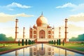 India Independence Day illustration, Taj Mahal background. Generative ai