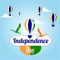 India independence day. India tricolor. Free Bird, Hot air balloon vectors