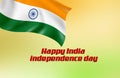 India independence greeting on August 15, India flag with golden classy background