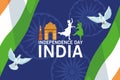 india independence lettering card