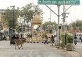 India Jaisalmer The Golden city, March 23 2023 the city streets, traffic and cows in freedom