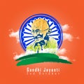 India-12 june:Vector illustration of Gandhi Jayanti background