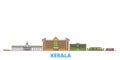 India, Kerala line cityscape, flat vector. Travel city landmark, oultine illustration, line world icons